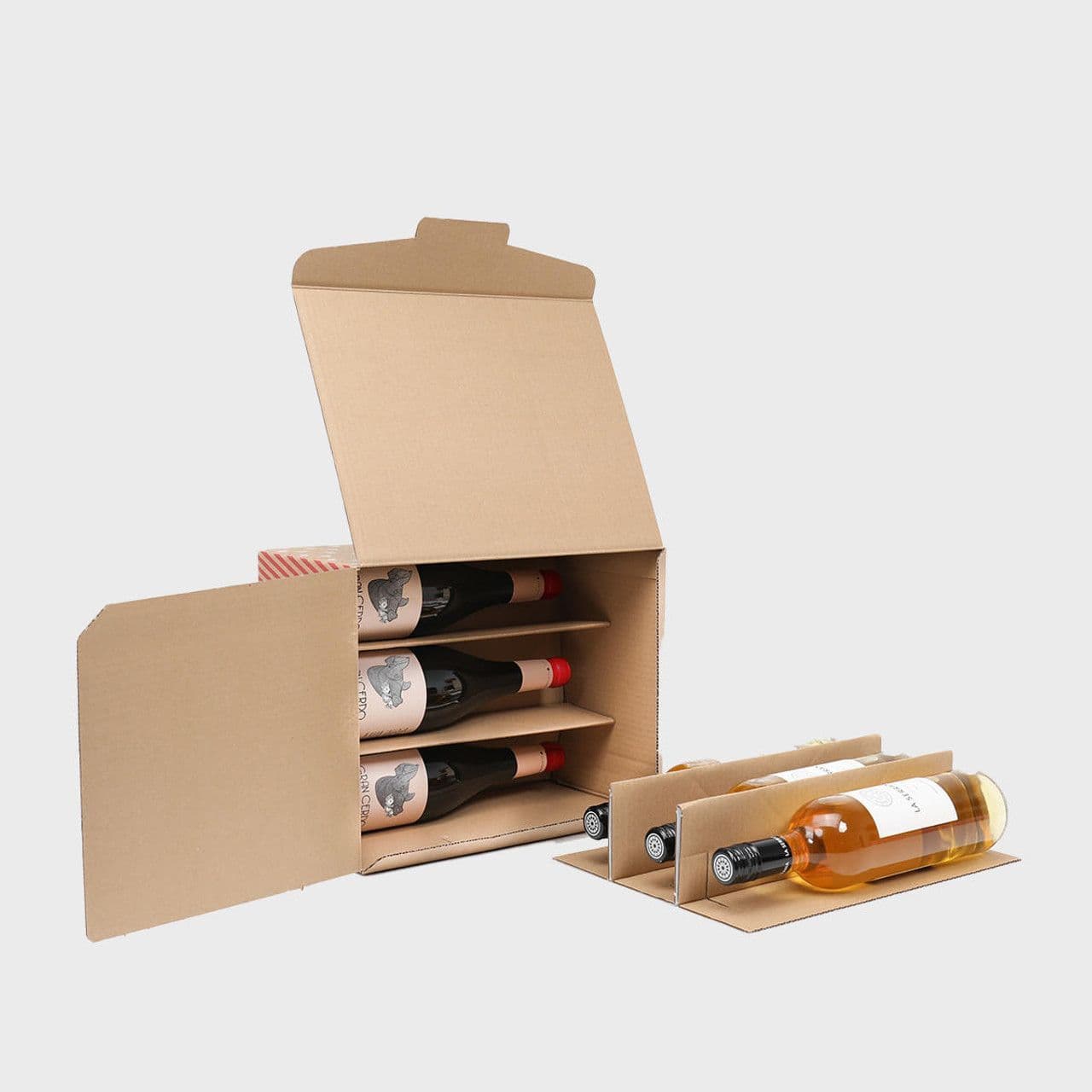 6 Bottle Kraft Natutal Gift Box - Image 3