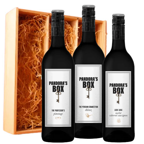 K & L Wines - Pandora's Box Red Wine Trio in Wooden Gift Box - 3 x 75 ml  Bottles